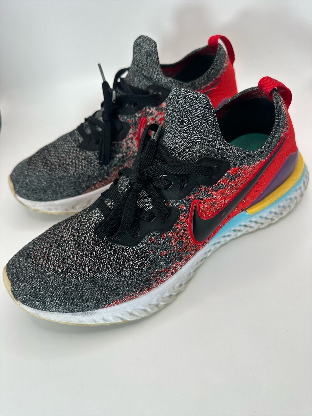 Nike Epic React Flyknit 2 Men's Running Shoes Size 10 - BQ8928-007 Black Red